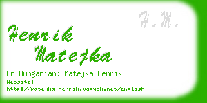 henrik matejka business card